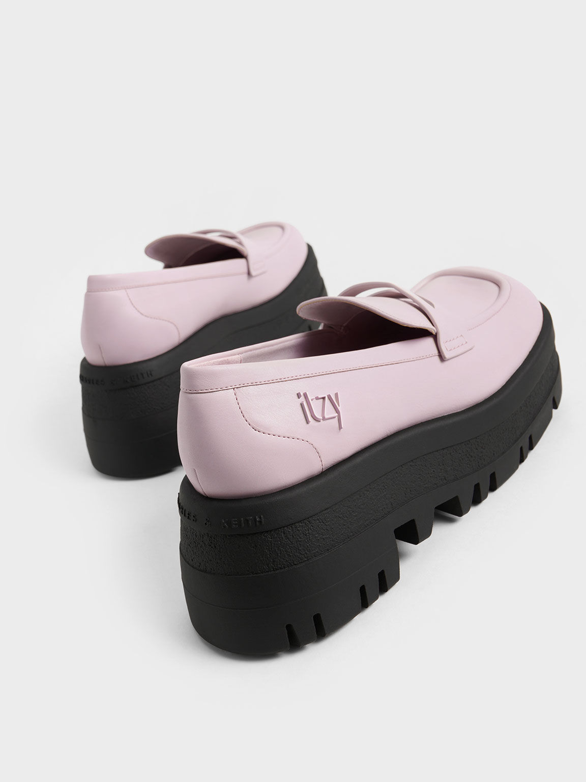 Giày loafers mũi vuông Rainier Chunky Platform Penny, Xám hoa lilac, hi-res