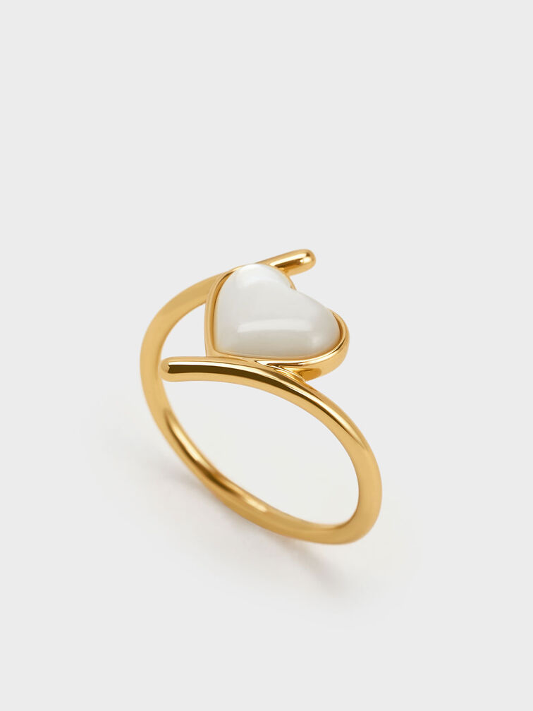 Annalise Heart Stone Ring, Gold, hi-res