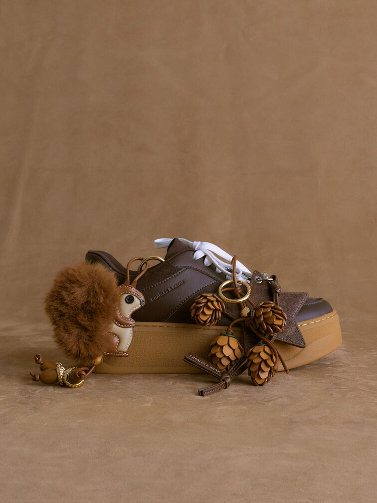 Furry Squirrel Acorn Charm, Multi, hi-res
