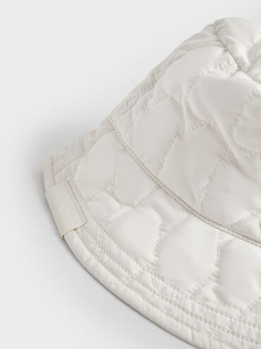 Nón bucket Nylon Textured, Trắng, hi-res