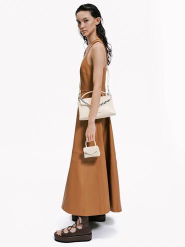 Andromeda Chunky-Chain Top Handle Bag, Cream, hi-res