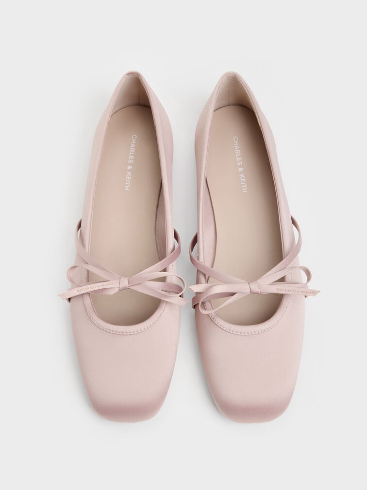 Gi&agrave;y b&uacute;p b&ecirc; mũi vu&ocirc;ng Satin Bow, Hồng, hi-res