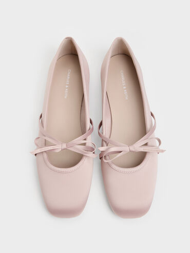 Gi&agrave;y b&uacute;p b&ecirc; mũi vu&ocirc;ng Satin Bow, Hồng, hi-res