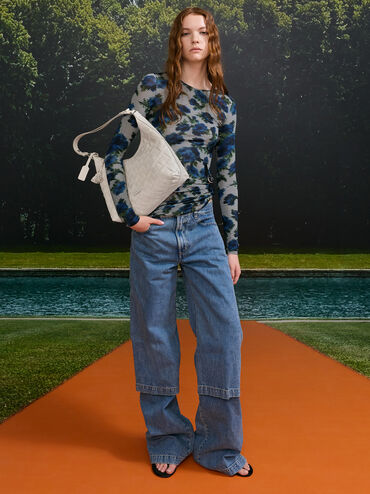 T&uacute;i đeo vai Ivette Woven Tassel, Kem, hi-res