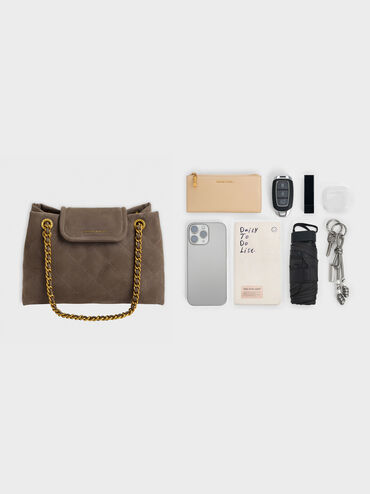 T&uacute;i đeo vai nắp gập Apfra, Stone Grey, hi-res