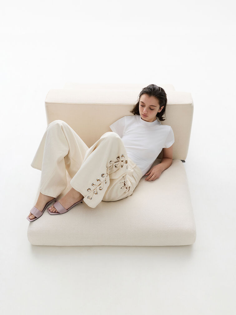 Giày mules cao gót Susie Satin, Tím hoa cà, hi-res