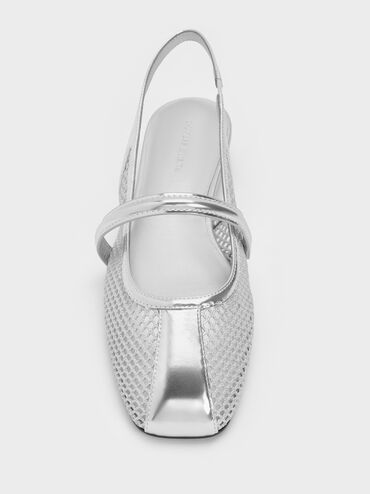 Gi&agrave;y sandals mũi tr&ograve;n Ellory, Bạc, hi-res