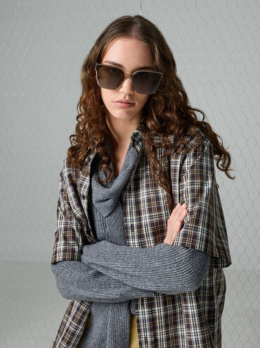 K&iacute;nh m&aacute;t gọng vu&ocirc;ng Freya Square Thick-Frame, Be, hi-res