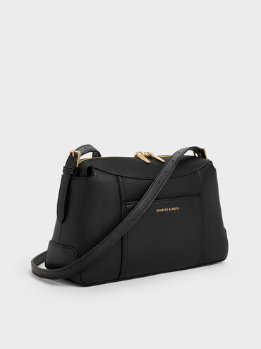 T&uacute;i đeo vai h&igrave;nh thang Roan, Đen, hi-res