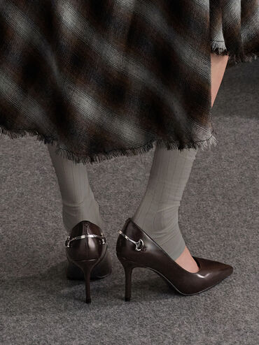 Giày cao gót bít mũi Erinna Metallic-Accent, Đỏ burgundy, hi-res