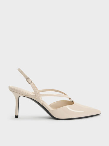 Gi&agrave;y sandals cao g&oacute;t mũi nhọn, Phấn, hi-res