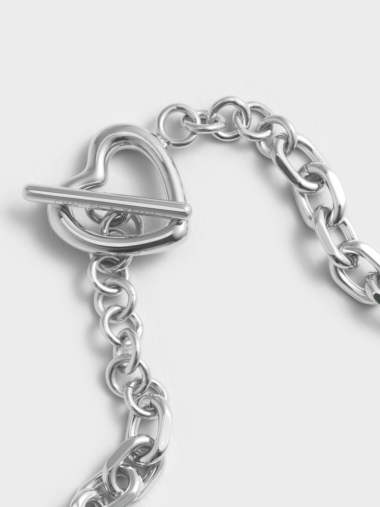 Annalise Heart Bracelet, Silver, hi-res