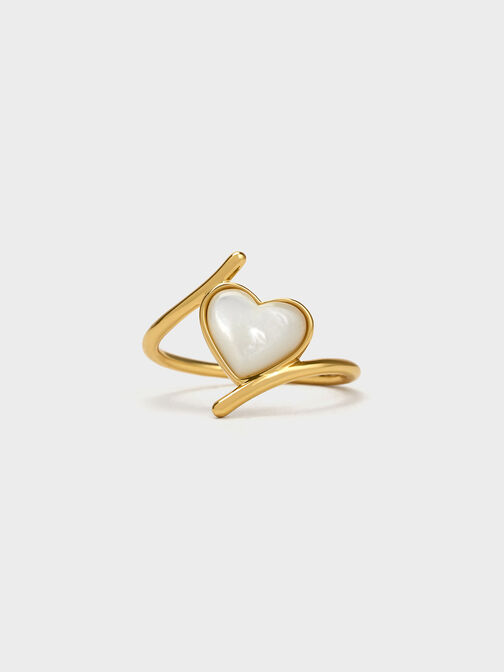 Nhẫn mặt trái tim Heart Stone, Vàng đồng, hi-res