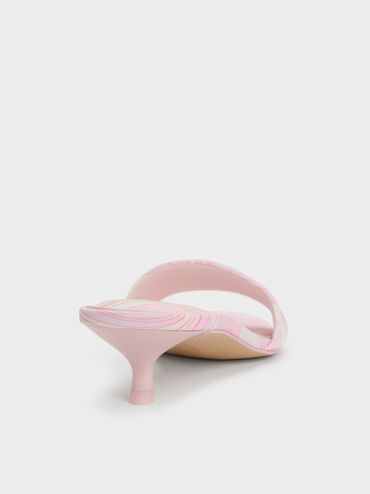 Gi&agrave;y mules cao g&oacute;t Swirl-Print, Hồng nhạt, hi-res