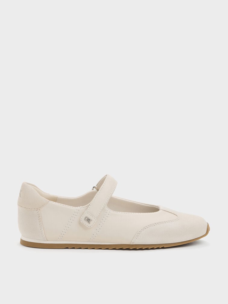 Jace Leather & Suede Mary Jane Sneakers, Chalk, hi-res