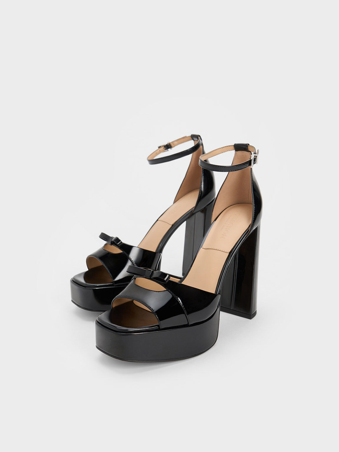 Giày sandals cao gót Verona Patent Leather, Đen, hi-res