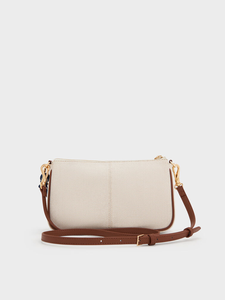 Addison Canvas Knotted-Rope Shoulder Bag, Taupe Canvas, hi-res