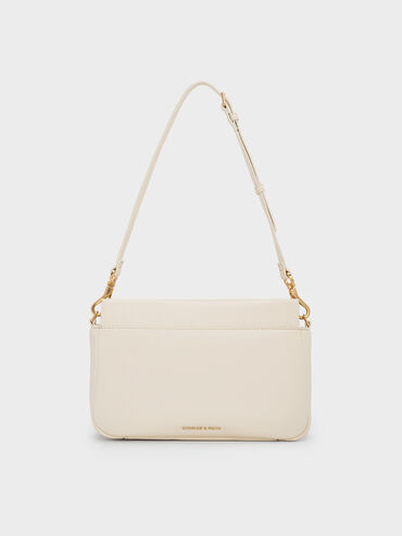 Lennie Chain-Handle Shoulder Bag, Cream, hi-res