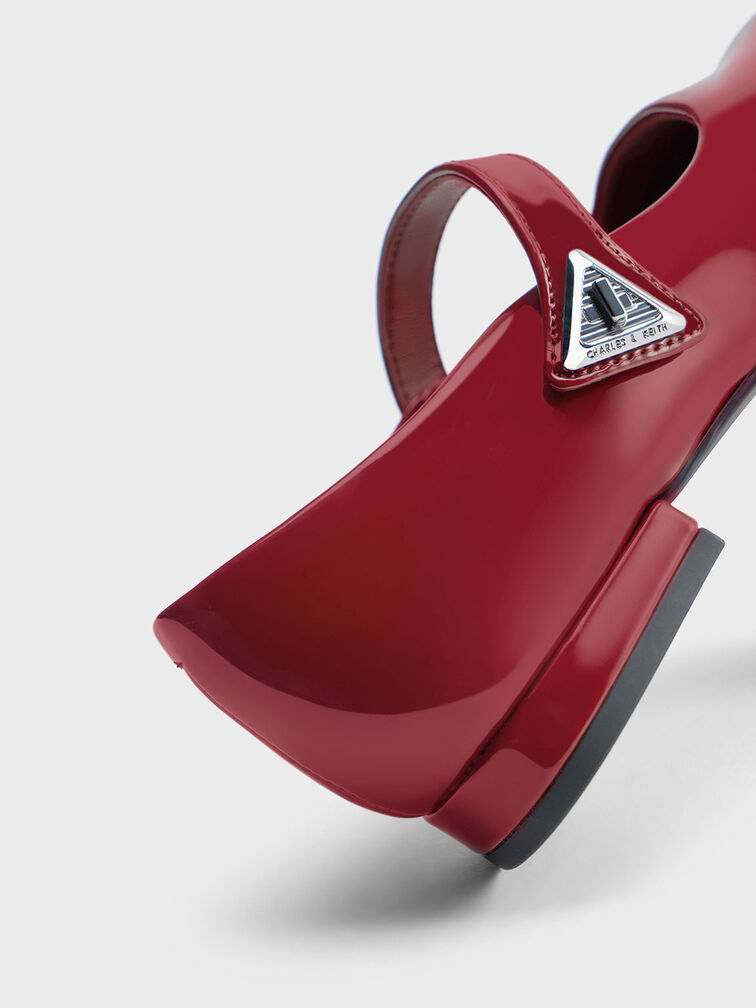 Giày búp bê trẻ em Trice Patent Metallic Accent, Đỏ, hi-res