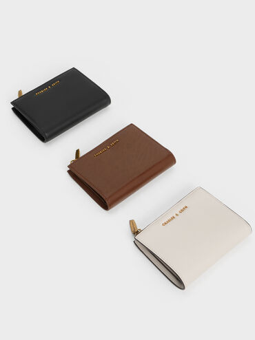 Harmonee Top Zip Small Wallet, Chocolate, hi-res