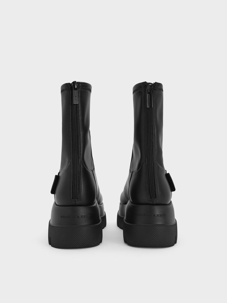 Leoi Back-Zip Chunky Ankle Boots, Black, hi-res