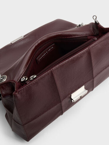 T&uacute;i đeo vai nắp gập Delfina, Wineberry Red, hi-res