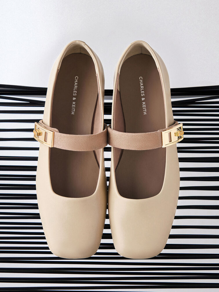 Gi&agrave;y cao g&oacute;t b&iacute;t mũi Lando Two-Tone, Phấn, hi-res