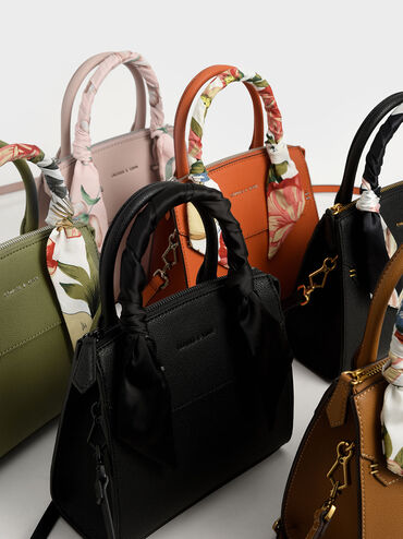 T&uacute;i x&aacute;ch nữ phom chữ nhật Scarf Wrapped, Hồng, hi-res