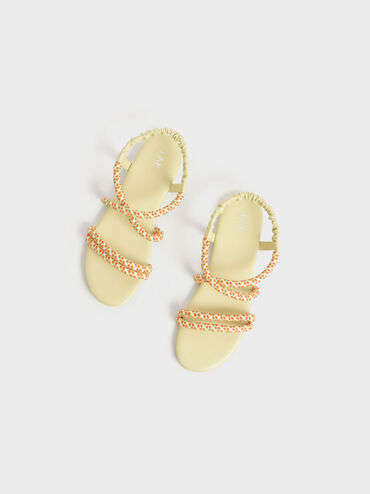 Giày sandals trẻ em Printed Rope, Vàng, hi-res