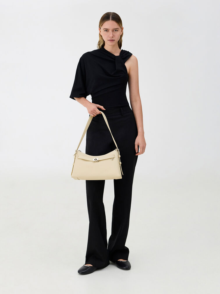 Dinora Belted Shoulder Bag, Chalk, hi-res