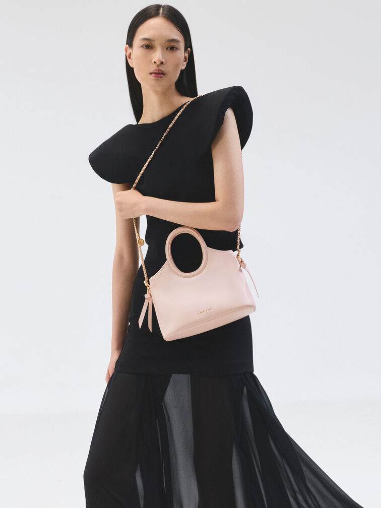 T&uacute;i tote Dalia Bow Oval-Handle, Soft Pink, hi-res