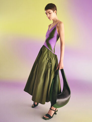 Toni Gradient Knotted Crescent Hobo Bag, Green, hi-res