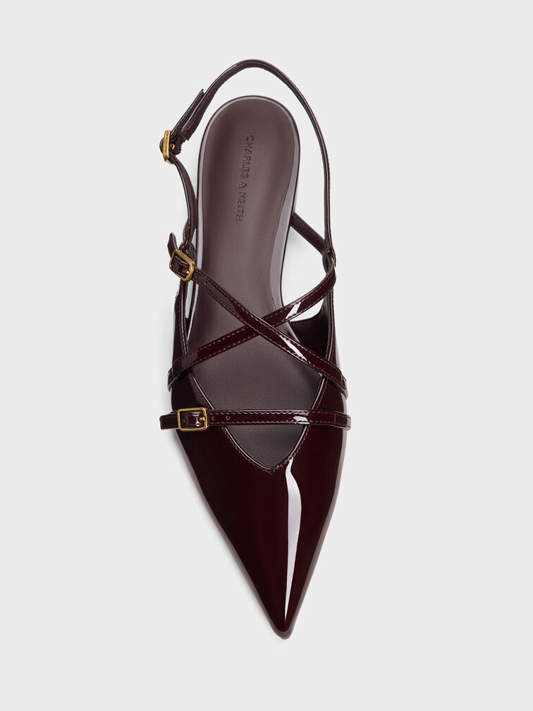 Gi&agrave;y sandals đế thấp Maybelle, Đỏ burgundy, hi-res