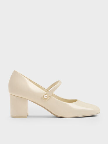 Marie Pearl Mary Jane Pumps, Cream, hi-res