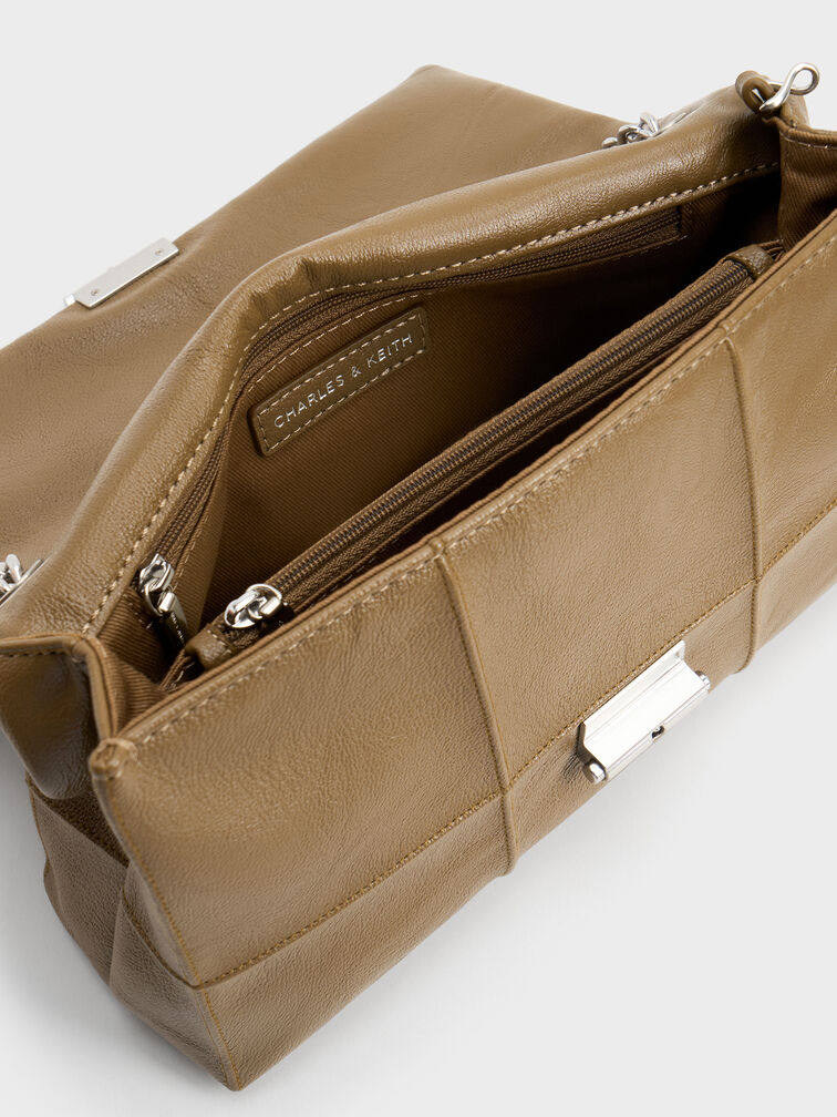 T&uacute;i đeo vai nắp gập Delfina, Walnut Brown, hi-res