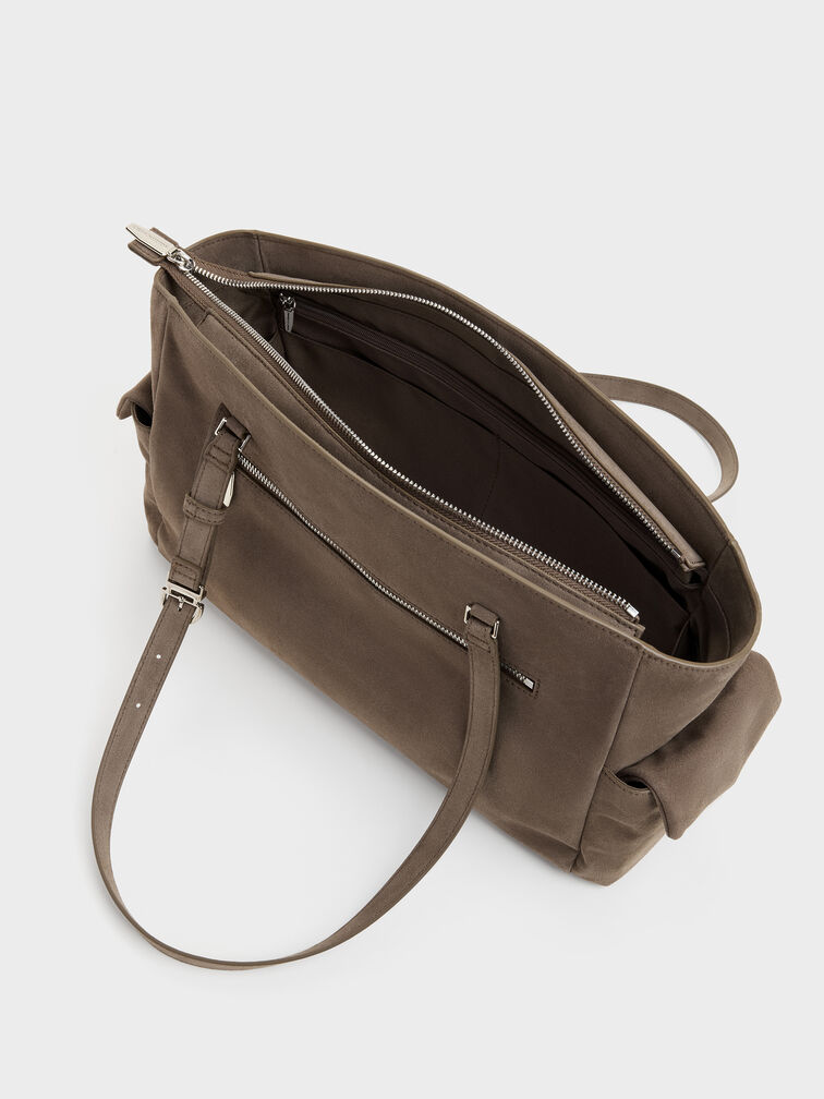 T&uacute;i tote phom chữ nhật Rachel, Stone Grey, hi-res