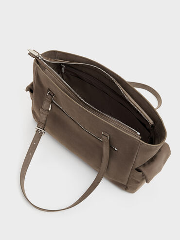 Rachel Multi-Pocket Tote Bag, Stone Grey, hi-res
