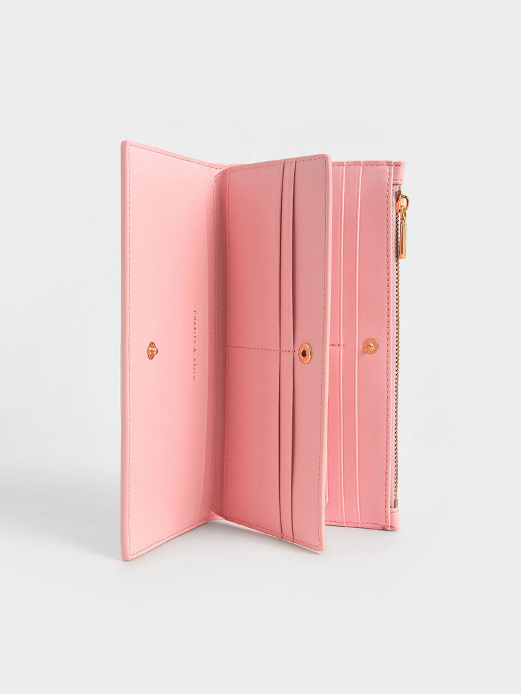 Danika Quilted Long Wallet, Light Pink, hi-res