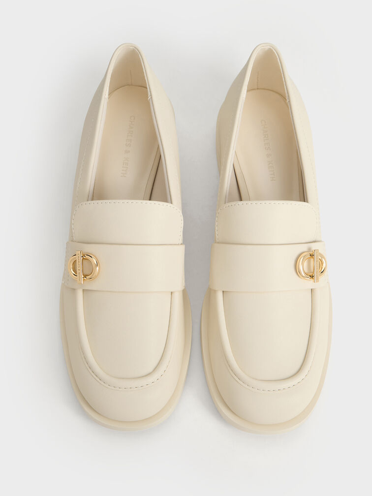 Marley Metallic-Accent Loafers, Chalk, hi-res