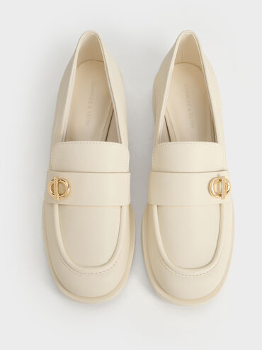 Marley Metallic-Accent Loafers, Chalk, hi-res