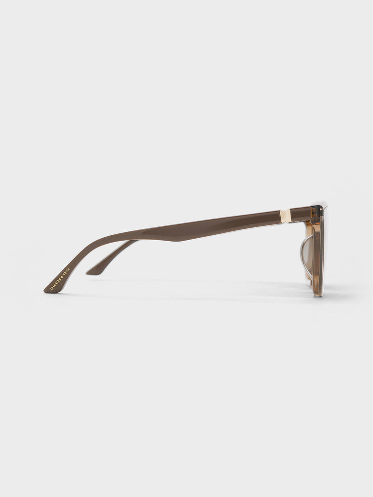 Maude Recycled Acetate Square Sunglasses, Chestnut Brown, hi-res