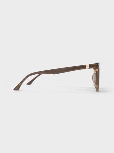 Maude Recycled Acetate Square Sunglasses, Chestnut Brown, hi-res