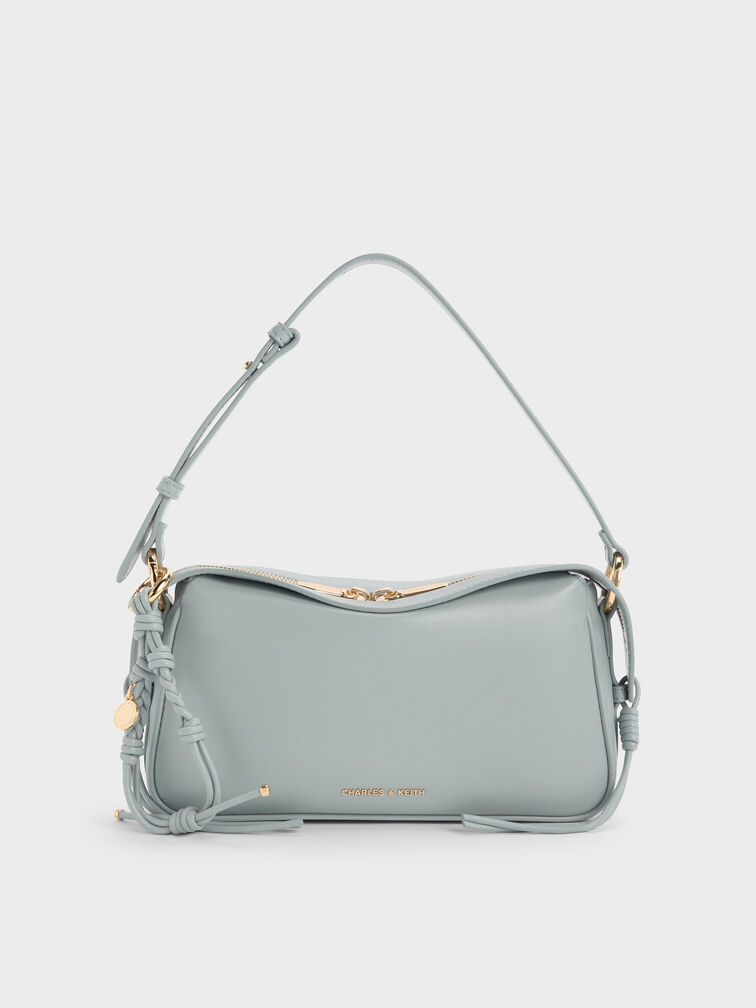 Mini Haylen Braided-Charm Shoulder Bag, Misty Blue, hi-res