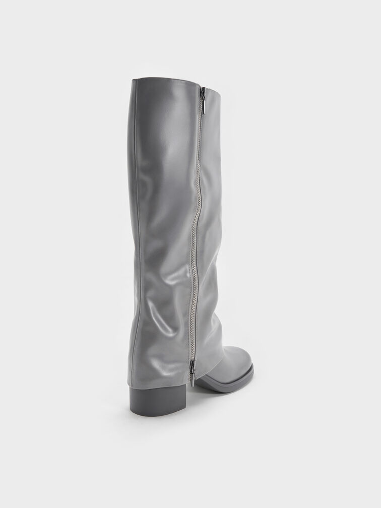 Gi&agrave;y boots cao g&oacute;t Louise Burnished, X&aacute;m nhạt, hi-res