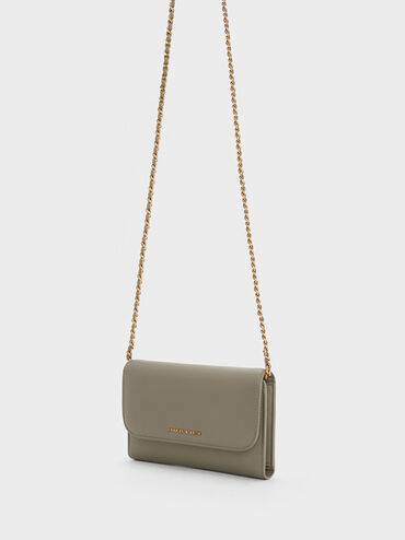 V&iacute; d&agrave;i nắp gập Magnetic Front Flap, Khaki, hi-res