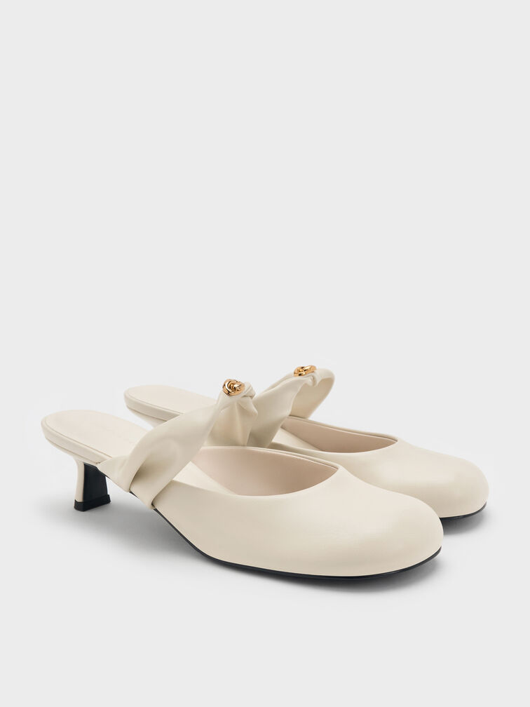 Gi&agrave;y mules cao g&oacute;t Metallic-Accent, Phấn, hi-res
