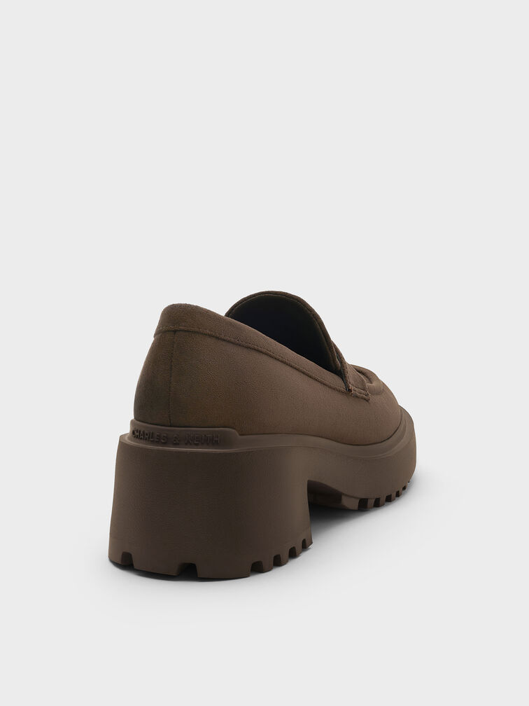 Gi&agrave;y lười đế cao Evan, Dark Brown Textured, hi-res