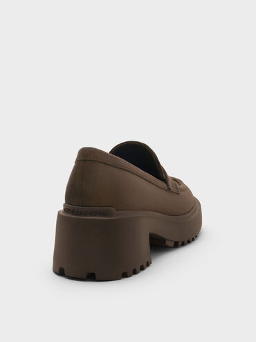 Gi&agrave;y lười đế cao Evan, Dark Brown Textured, hi-res