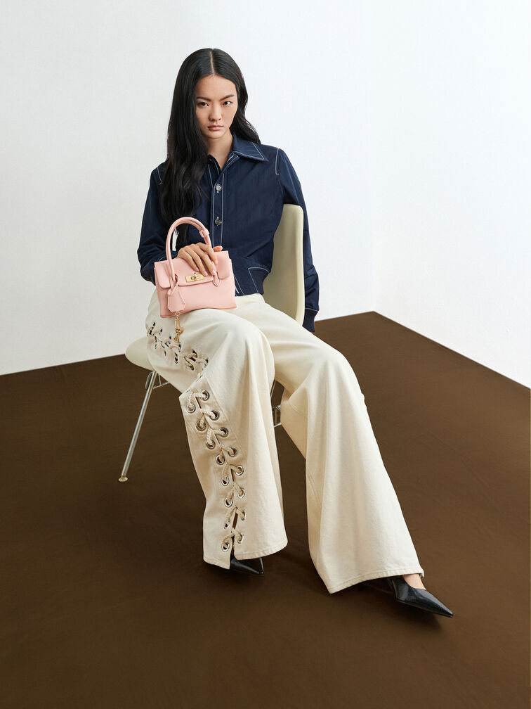 Mini Kerry Turn-Lock Tote Bag, Pink, hi-res