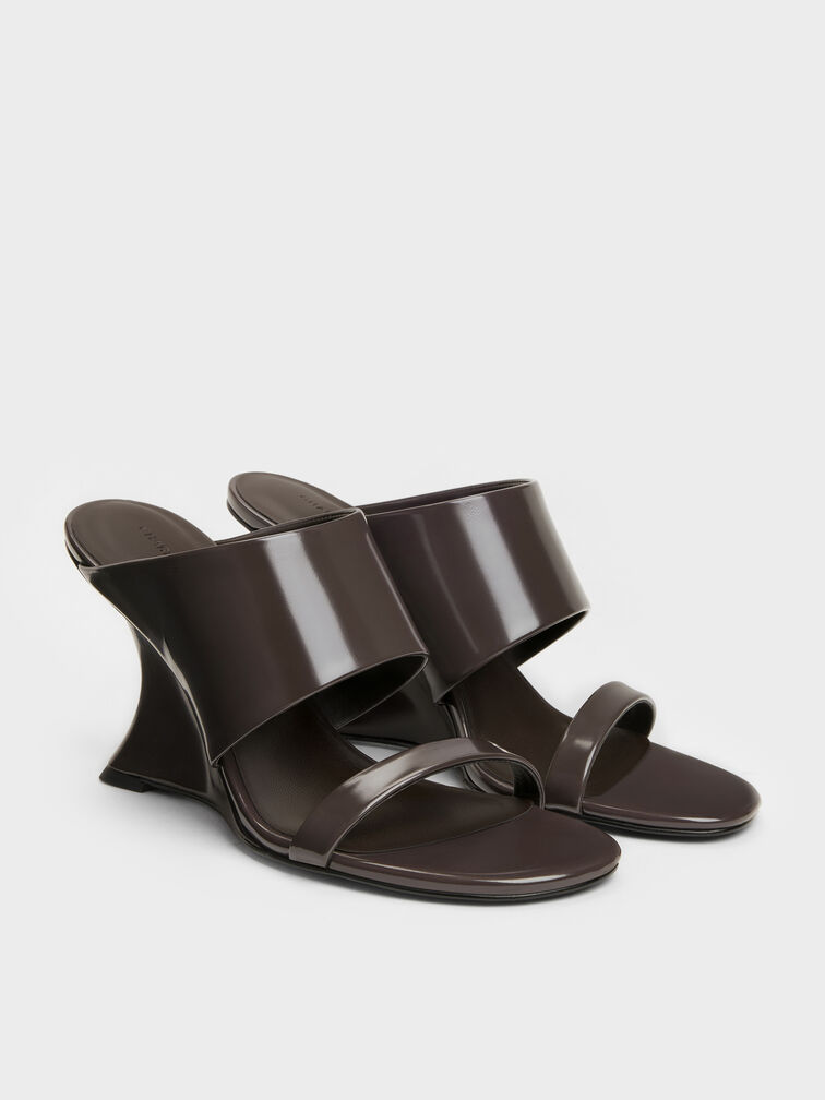 Gi&agrave;y mules đế xuồng quai ngang, N&acirc;u đậm, hi-res
